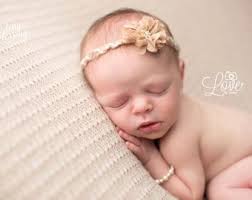 Tan Tie Back, Flower Tie Back, Baby Headband, Baby Tie Back, Petite  Headband, Baby Girl Headband, Newborn Headband, Flower Headband