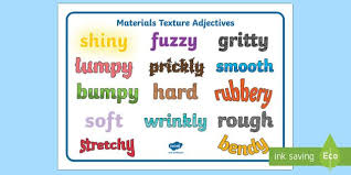 Materials Texture Adjectives Word Mat Materials Texture Adjective Words Texture Words Adjectives