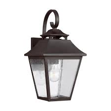 Feiss Galena 1 Light Sable Outdoor Wall Mount Lantern With Clear Seeded Glass Ol14401sbl The Home Depot