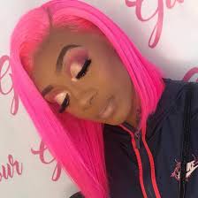 Black And Pink Lace Front Wig Gamay Hair Hot Pink Synthetic Lace Front Wigs Long Straight Synthetic Wigs For Cosplay Lace Front Wig For Black Women Sh31 Lw
