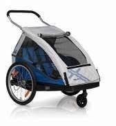 Xlc Duo2 Bicycle Trailer 2 Children Blue Silver Childrens Bicycle Child Bicycle Trailer Bicycle Trailers