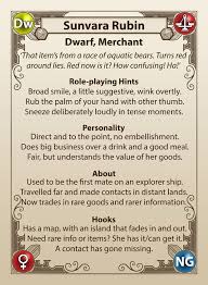 Artstation Npc Project Villagers And Townsfolk Sunvara Rubin Merchant Michael Fitzhywel D D Dungeons And Dragons Dungeons And Dragons Homebrew Npc