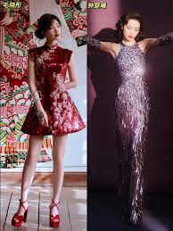 2025 蛇年春晚现场明星穿搭首发🎁 Self-Portrait 新年红战裙速入！