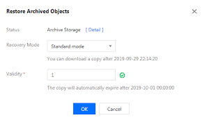 Ok, just to jot down some notes in case i forget. Restoring An Archived Object Tencent Cloud