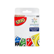 It arrives in a deluxe, specially designed box and includes cards with a velvety smooth finish. Uno Braille Mattel Games