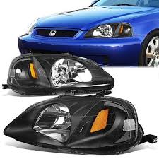 99 00 Honda Civic Headlights Black Housing Amber Corner Honda Civic Headlights Honda Civic Honda