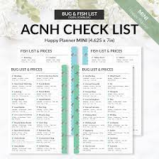 Classic Animal Crossing New Horizons Fish List Acnh Planner Refill Classic Printable Pages Classic Printable Sheets Digital Download Animal Crossing Animal Crossing Fish New Animal Crossing