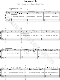 Impossible chords by james arthur with chords drawings, easy version, 12 key variations and much more. James Arthur Impossible Sheet Music Easy Piano In D Minor Download Print Sku Mn0171137