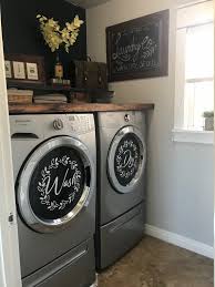 Laundry Room Decor Wash Dry Vinyl Decals Washing Machines And Dryers Farmhouse Laundry Room Decor With Floral Wreath 13 25 18 5 Stylish Laundry Room Laundry Room Diy Laundry Room Decor