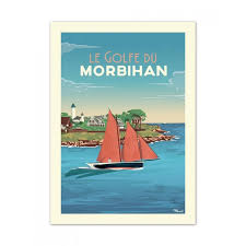 Affiche Vintage Golfe Du Morbihan Port Navalo Marcel Travel Poster Taille 30 X 40 Cm Affiche Vintage Affiches De Voyage Retro Morbihan