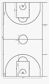 The width remains the same from the original court. Basketball Court Measurements Fiba Basketball Half Court Hd Png Download Kindpng