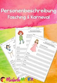 Personenbeschreibung Fasching Karneval Kostume Unterrichtsmaterial In Den Fachern Deutsch Fachubergreifendes Personenbeschreibung Deutsch Unterricht Und Unterrichtsmaterial