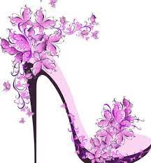 Free Creative Violet Floral High Heeled Shoes Vector Titanui Shoes Vector Shoe Wall Art Floral
