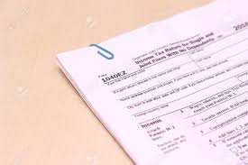 Photo Close Up Of Usa Tax Form Type 1040ez Income Tax Return