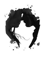 Black And White Kiss Silhouette The Kiss Print From Original Watercolor By Jessicaillustration 22 00 Silhouette Drawing Silhouette Painting Silhouette Art