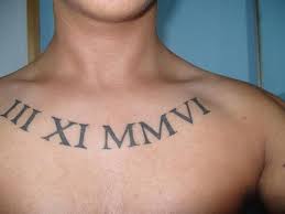 Read all about these gorgeous photos. Cool Roman Numeral Chest Tattoo For Men