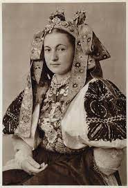Beautiful Bridal Costume Of Ocova Slovakia 1953 Bride From Village Ocova Podpoľanie Region Central Slovakia Folk Costume Costumes Traditional Outfits