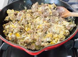 Ground Beef and Eggs Breakfast Scramble