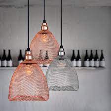 My favorite is capture chain which encases ball chains giving the knitted tube structure and wire wrapping options. Bobby Cage Mesh Pendant Light