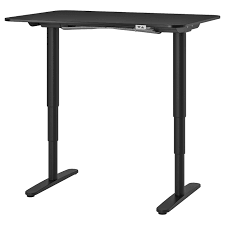 Ikea lack petite table basse noir dimensions : Bekant Bureau Assis Debout Plaque Frene Teinte Noir Noir 120x80 Cm Ikea