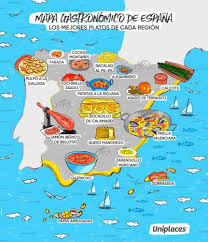 Mapa Gastronomico Espagnol Hispania Plats Espagnols Espagnol Enseigner L Espagnol