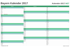 Übersicht ferien in bayern 2021. Kalender 2017 Bayern