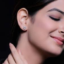 Buy Giva 925 Sterling Rose Gold Shining Star Stud Earrings For Women Online