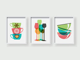 Colorful Modern Kitchen Art Dining Room Wall Art Kitchen Etsy In 2021 Kitchen Wall Art Colorful Kitchen Art Modern Kitchen Art