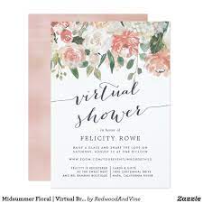 Midsummer Floral Virtual Bridal Or Baby Shower Invitation Zazzle Com Engagement Party Invitations Floral Baby Shower Invitations Floral Bridal Shower Invitations
