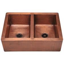 copper double equal bowl kitchen sink