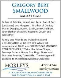 SMALLWOOD, Gregory Bert