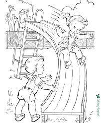 1241 x 1754 jpeg 214 кб. Summer Coloring Pages Girl On Slide
