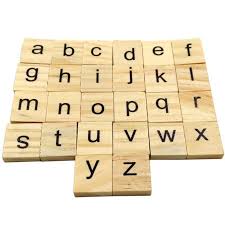 100pcs Set English Words Wooden Letters Alphabet Tiles Black