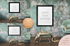 Free imac placing on wooden table mockup specifications: Art Frame Mockup Set 1 Graphic By Daphnepopuliers Creative Fabrica