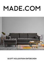 scott sofa chaise longue left velvet in concrete gray 長椅子 ソファ ミッドセンチュリースタイル