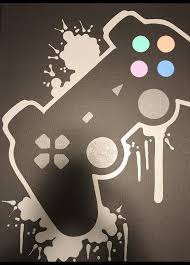 Playstation Video Game Controller Painting Video Game Art Hand Painted Custom Colors Custom Wall Playstation Video Game Decor Custom Wall Art Gaming Decor