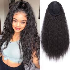 Sure, you might need a little creativity and for further proof that short hair looks good in a ponytail, refer to the below 11 examples that are. Amazon Com Aisi Beauty Long Drawstring Ponytail Extension Synthetic 22 Kinky Straight Bun Ponytail Clip On Hair Extensions Ponytail For Women 2 Beauty