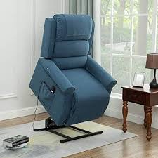 Beautiful Lansen Furniture Electric Power Lift Recliner Chair Traditional Comfortable Brushed Linen Fabric Lounge For Elderly Gift Nursing Home Equipment Blu
