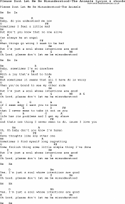 Love Song Lyrics For Please Dont Let Me Be Misunderstood The Animals With Chords Description From Tr Guitar Chords For Songs Music Chords Guitar Lessons Songs