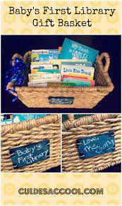 Baby S First Library Gift Basket Baby Gift Basket Teacher Baby Shower Baby Gifts