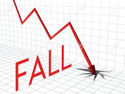 Fall Chart Concept Crisis And Down Arrow