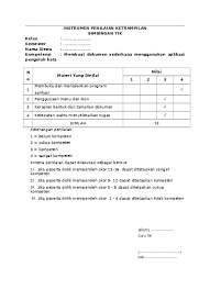 Pelaksanaan penilaian praktik mengajar guru yang qualified, unqualified dan mismatch (format observasi diisi dengan membubuhkan tanda ceklis Contoh Format Dan Instrumen Penilaian Tk