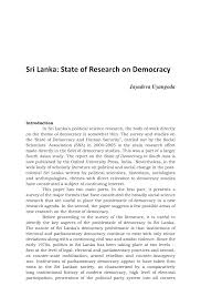 Pdf Sri Lanka State Of Research On Democracy