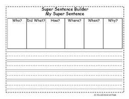 Super Sentence Builder Sentence Builder Sentences Sentence Writing
