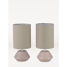 Light grey ceramic lamp base with colorful details. Natural Small Ceramic Table Lamp Set Of 2 George At Asda