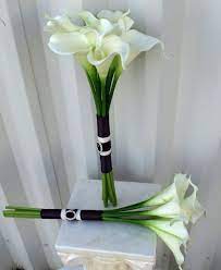 Long stem cala wedding bouquets. Calla Lily Wedding Bouquet White Plum Purple Real Touch Bridal Etsy Calla Lily Bouquet Wedding Calla Lily Wedding Lily Bouquet Wedding