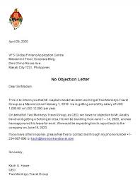 Sample letter to ghana consulate to allow ghanian citizen to shoot video in usa. Sample Template No Objection Letter Template For Your Visa Application