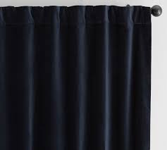 Signature midnight blue blackout velvet curtain. Velvet Twill Rod Pocket Curtain Pottery Barn