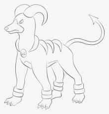 The gold silver pokemen on this page are: Pokemon Lineart Houndoom For Free Download Houndoom Drawings Hd Png Download Kindpng