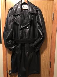 Nice Vintage Lakeland Black Leather Coat Jacket Car Coat Trench Distress 44 Ebay Codigos